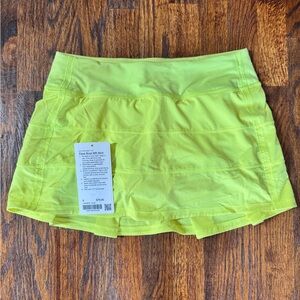 Lululemon Pace Rival Mid Rise Skirt Electric Lemon Yellow Skorts